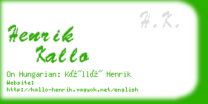 henrik kallo business card